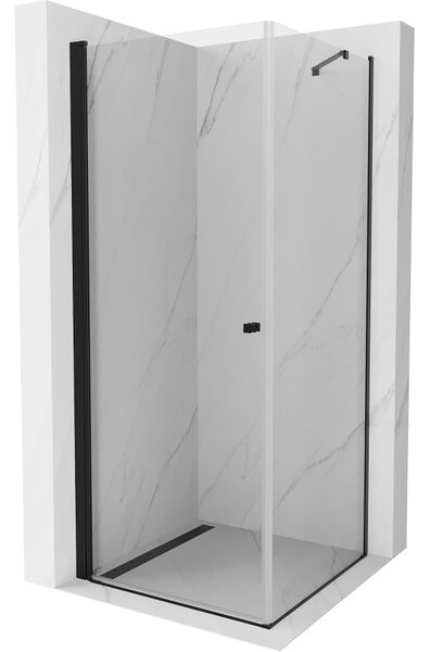 Mexen Pretoria люлееща се душ кабина 90 x 90 см, прозрачна, черна - 852-090-090-70-00