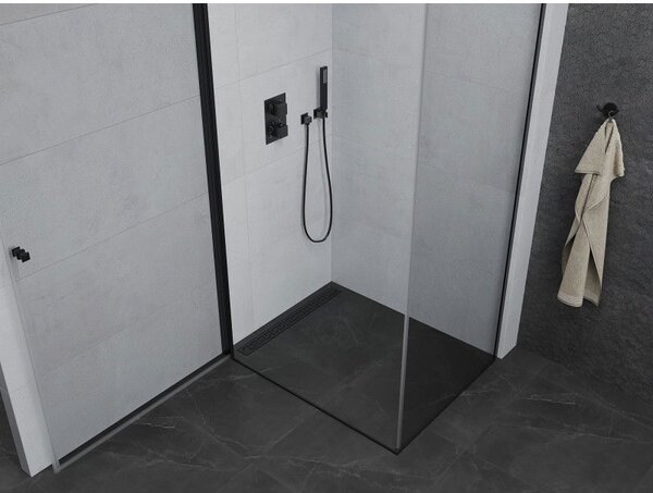 Mexen Pretoria душ кабина, отваряща се, 70 x 80 см, прозрачна, черна - 852-070-080-70-00