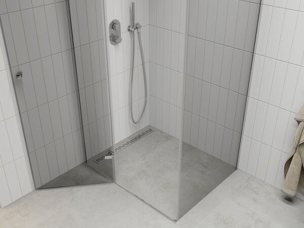 Mexen Roma душ кабина с отваряща се врата 85 x 70 см, прозрачна, хром - 854-085-070-01-00
