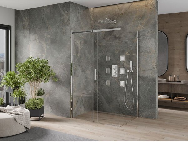 Mexen Omega плъзгаща се душ кабина 100 x 70 см, прозрачна, хром - 825-100-070-01-00