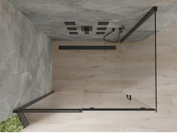 Mexen Omega плъзгаща се душ кабина 100 x 70 см, прозрачна, черна - 825-100-070-70-00