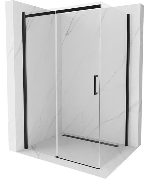 Mexen Omega плъзгаща се душ кабина 100 x 70 см, прозрачна, черна - 825-100-070-70-00