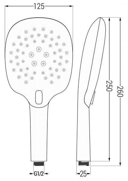 Mexen R-22 3-функционален черен душ - 79522-70