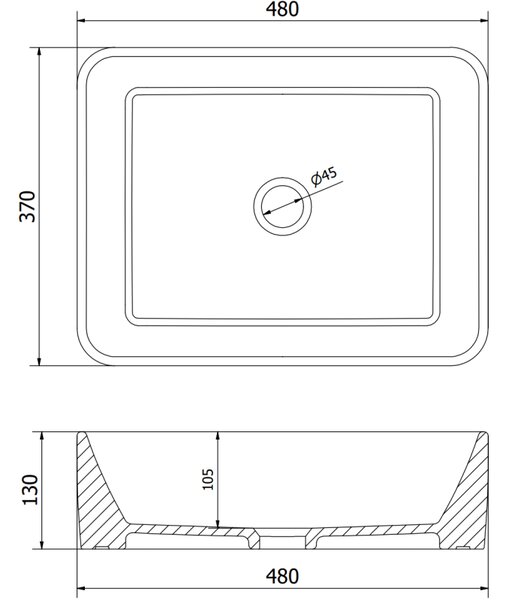 Mexen Catia умивалник за монтаж върху плот 48 x 37 cm, бял - 21314800