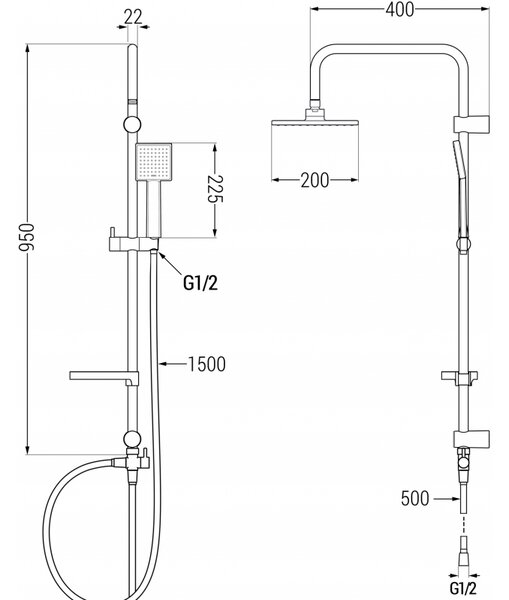 Mexen X45 душ колона, златна - 798454591-50