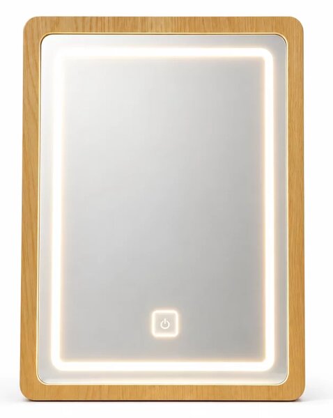 LED огледало за тоалетна масичка CRYSTAL - Oak (дъб)