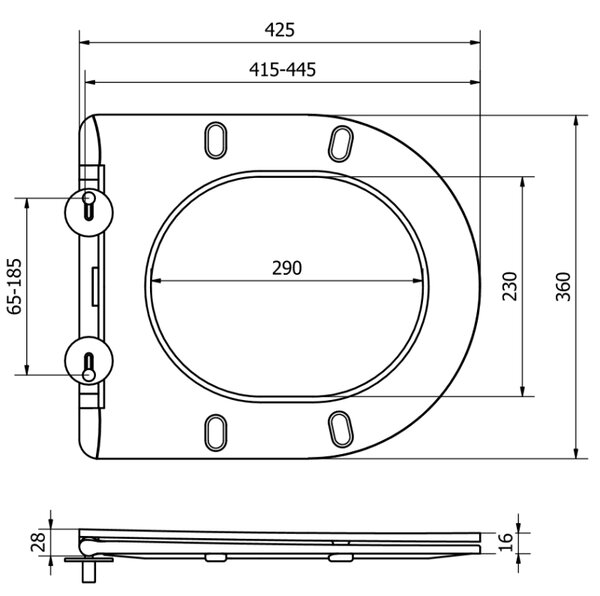 Mexen седалка бавно падаща slim, дуропласт, бял гланц - 39224000