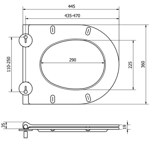 Mexen Седалка с плавно падане slim, дуропласт, бял гланц - 39050100