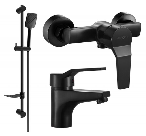 Mexen Caro DF62 комплект душ, черен - 746604DF62-70