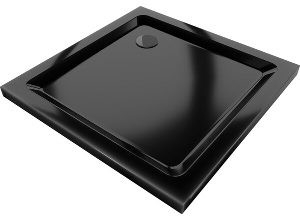 Mexen Flat квадратен душов поддушник slim 80 x 80 см, черен, сифон черен - 40708080B