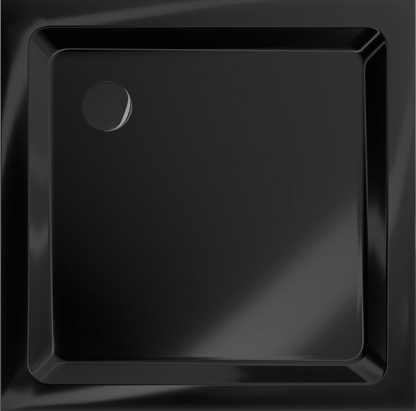 Mexen Flat квадратен душов поддушник slim 80 x 80 см, черен, сифон черен - 40708080B
