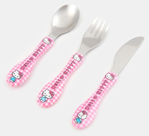Sinsay - Комплект прибори за хранене 3 броя Hello Kitty - розов