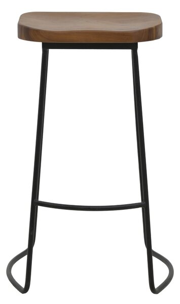 Градински бар стол Lamul дърво от бряст орех-черен орех и метал 48x42x71 cm