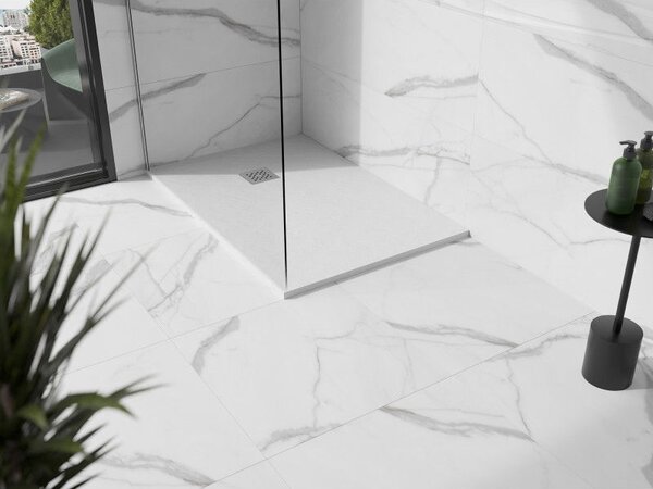 Mexen Stone+ правоъгълна композитна поддушова тава 80 x 70 см, бяла - 44107080