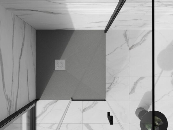 Mexen Stone+ квадратен душ-композит 90 x 90 см, сив-бетон - 44619090