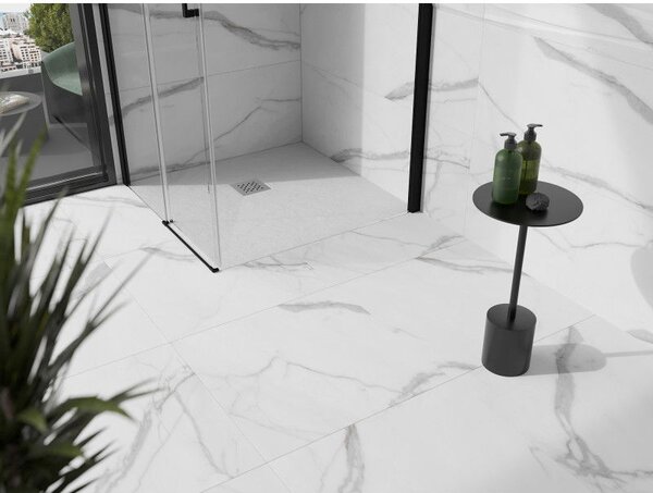 Mexen Stone+ квадратен композитен душ-кабинен под 70 х 70 см, бял - 44107070