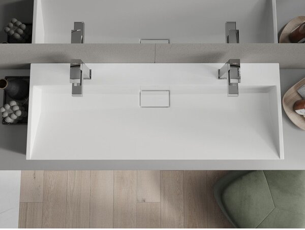 Mexen Ava мивка за монтаж върху плот от конгломерат 2/O 120 x 46 cm, бяла - 23011202
