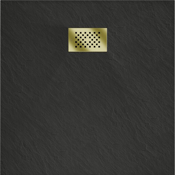 Mexen Hugo квадратен душ корито SMC 80 x 80 см, черен, капак злато - 42708080-G