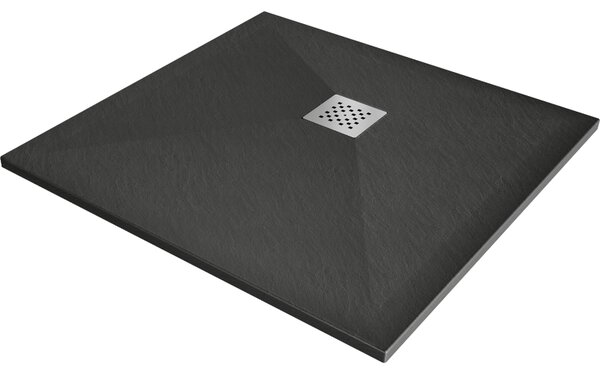 Mexen Stone+ квадратен композитен душ корито 70 x 70 см, антрацит - 44717070