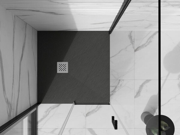 Mexen Stone+ квадратен композитен душ корито 70 x 70 см, антрацит - 44717070