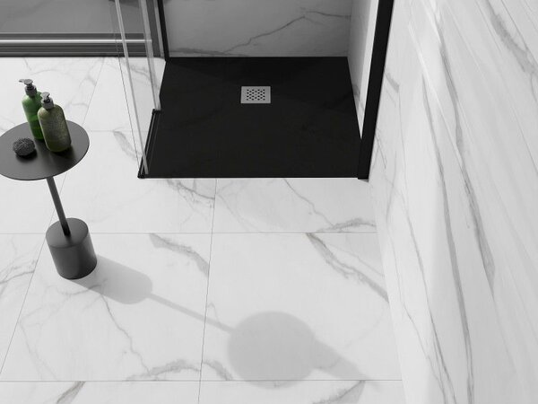 Mexen Stone+ композитен квадратен душ-басейн 70 x 70 см, черен - 44707070