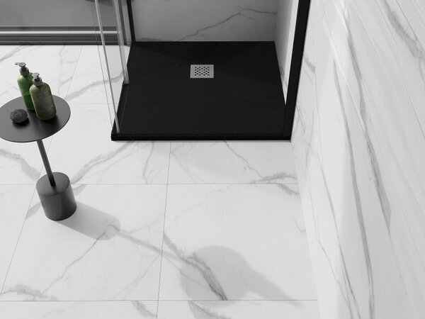 Mexen Stone+ композитен квадратен душ-басейн 70 x 70 см, черен - 44707070