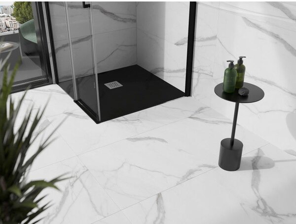 Mexen Stone+ композитен квадратен душ-басейн 70 x 70 см, черен - 44707070