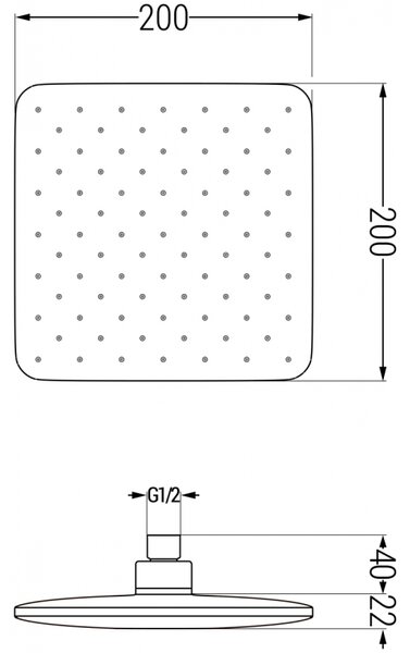 Mexen D-62 душ глава 20x20 см, розово злато - 79762-60