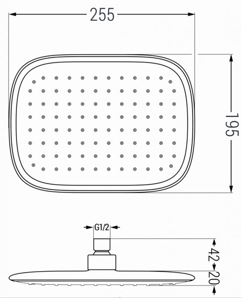 Mexen D-49 душ пита 25x19 см, бяла/златна - 79749-25