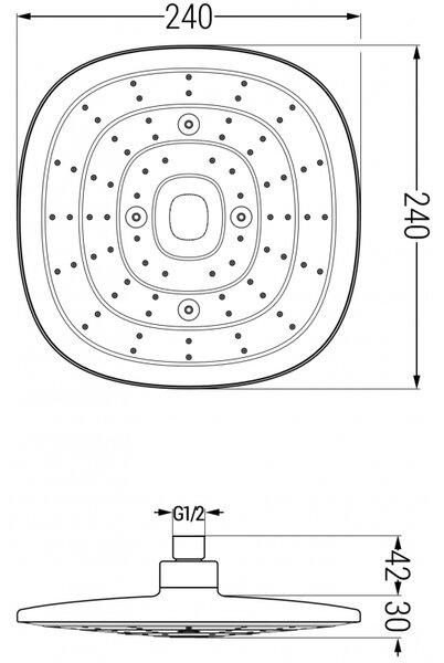 Mexen D-17 душ глава 24x24 см, хром - 79717-00