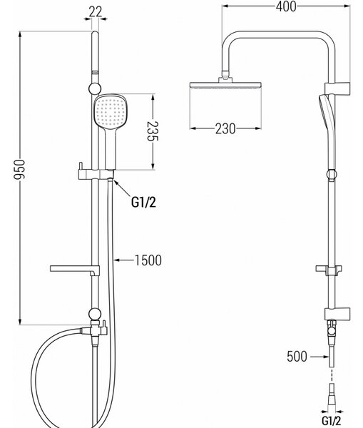 Mexen X33 душ колона, черна - 798333391-70