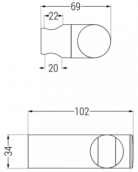 Mexen душовной держатель, черный - 79356-70