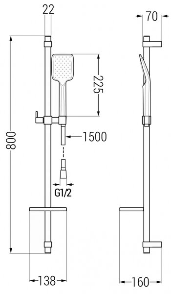 Mexen Alexa DQ62 душ комплект, златен - 71214DQ62-50