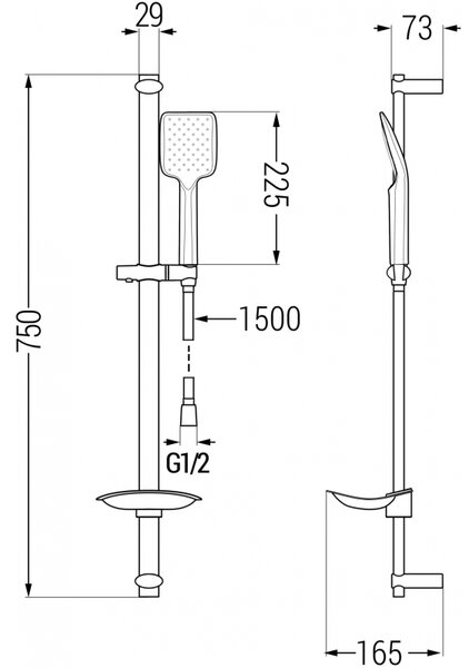 Mexen Axel DB62 комплект за вана, черен - 73803DB62-70