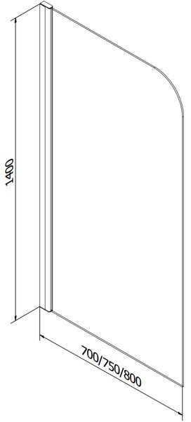 Mexen Felix параван за вана 1-частов 70 x 140 cm, прозрачен, златен - 890-070-001-50-00