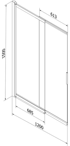 Mexen Fox двукрила плъзгаща се душ кабина 120 x 150 см, прозрачна, хром - 891-120-002-01-00