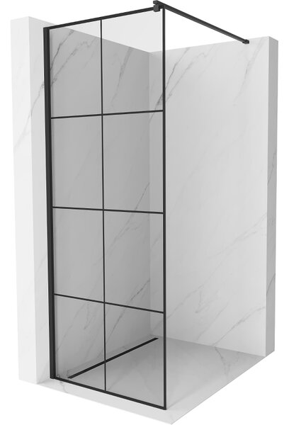 Mexen Kioto Душ преграда Walk-in 80 x 200 см, черна решетка 8 мм, черна - 800-080-101-70-77