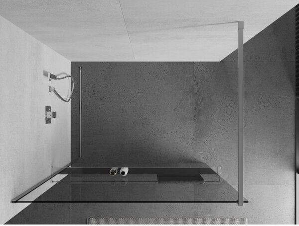 Mexen Kioto+ Душ екран със стойка Walk-in 80 x 200 cm, прозрачен, хром - 800-080-121-01-00