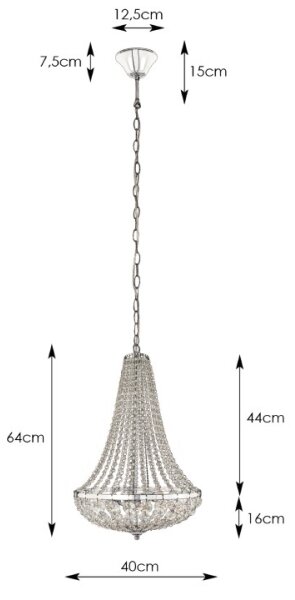 Markslöjd 106119 - Кристален висящ полилей GRÄNSÖ 2xE14/40W/230V