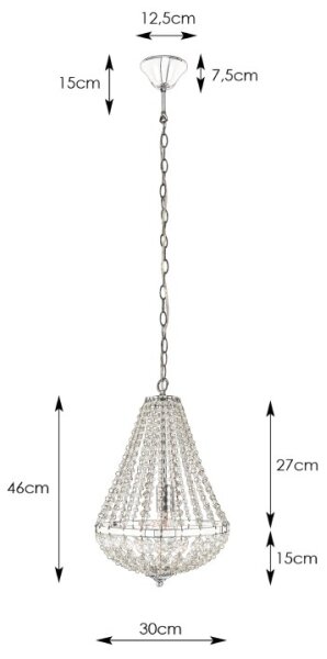 Markslöjd 104889 - Кристален висящ полилей GRÄNSÖ 1xE27/60W/230V