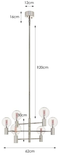 Markslöjd 106418 - Полилей на пръчка CAPITAL 6xE27/60W/230V месинг