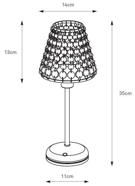 Markslöjd 109125 - димируема презареждаема LED настолна лампа LIORA 1xE14/2W/2000 mAh месинг