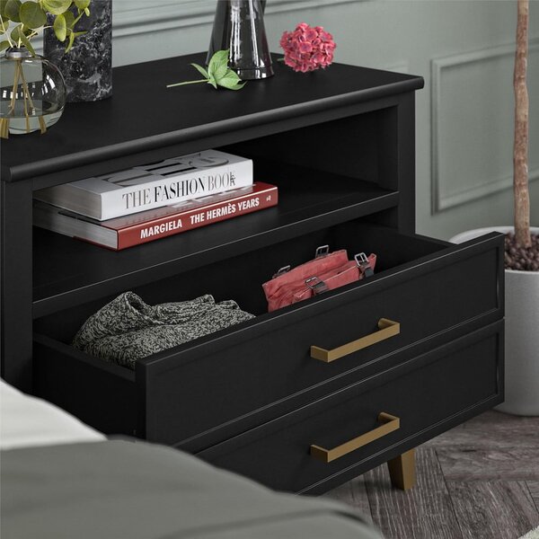 Черно нощно шкафче Westerleigh – CosmoLiving by Cosmopolitan