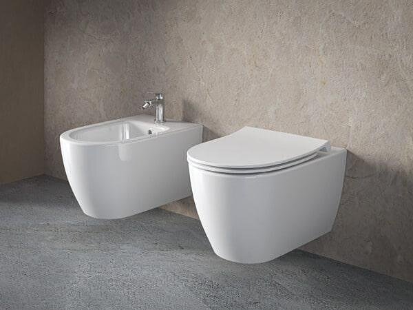 I.Life O WC комплект за вграждане: конзолна тоалетна чиния без ръб HydroTwist/седалка/структура/бутон