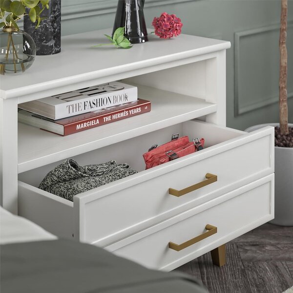 Бяло нощно шкафче Westerleigh – CosmoLiving by Cosmopolitan