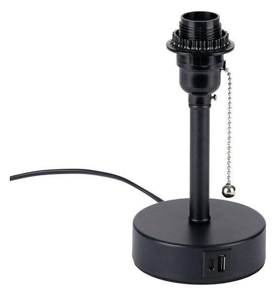 Brilagi - Настолна лампа с USB порт TABLON 1xE27/25W/230V черна