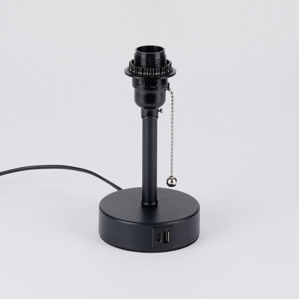 Brilagi - Настолна лампа с USB порт TABLON 1xE27/25W/230V черна