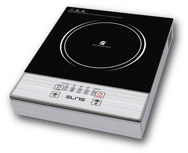 Единичен инфрачервен котлон Elite EFP-1295TU, 2200W, 20 см, Таймер, Стъклокерамика, Инокс