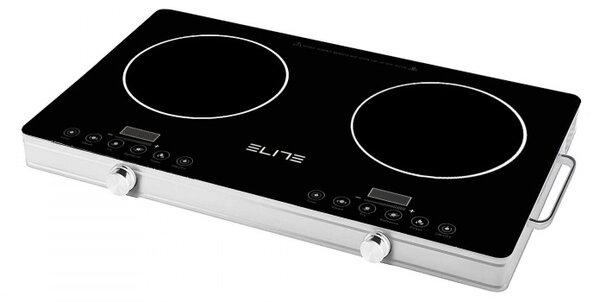 Двоен инфрачервен котлон Elite EFP-1296TU, 4400W, 20 см, LED дисплей, Тъч управление, Таймер, Стъклокерамика, Инокс