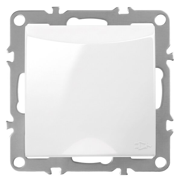 Единичен контакт със заземяване и капаче OSTE JNH005-G White